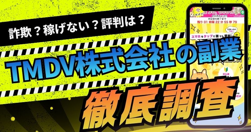 TMDV株式会社の副業は詐欺？サポート内容と費用は？サカイカズキに注意！