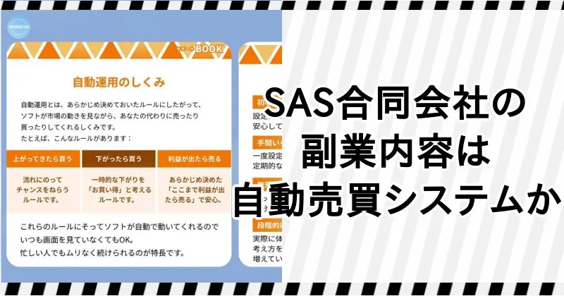 SAS合同会社の副業 正体は自動売買システムか