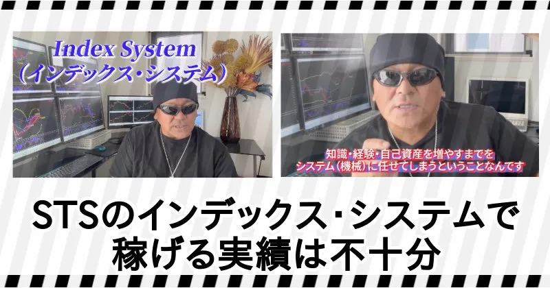 ケニーのSTS(システムトレーダーズスクール)で使うインデックス・システムで稼げる根拠は不十分