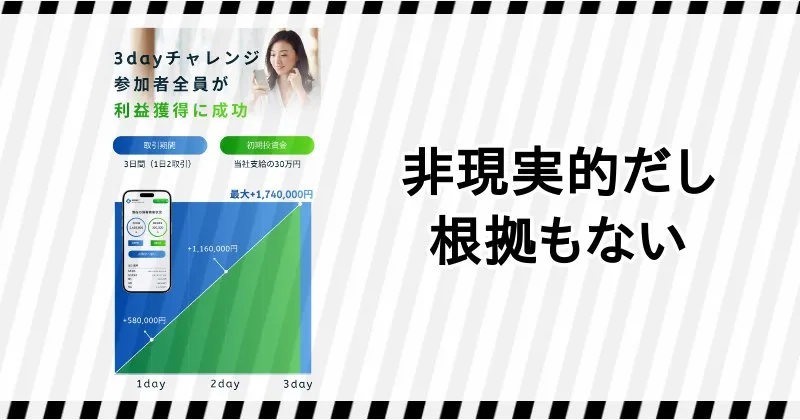 稼げる金額は非現実的で根拠もない