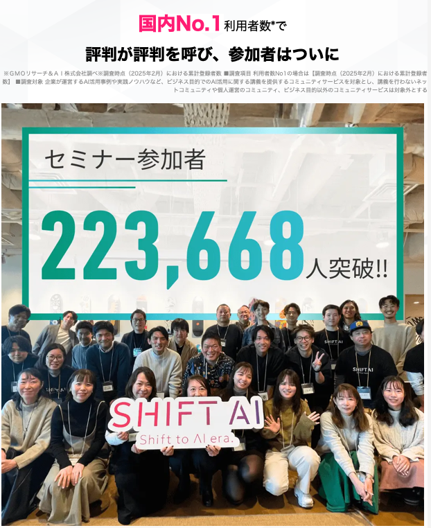 SHIFT AI　に参加している人たちの集合写真
