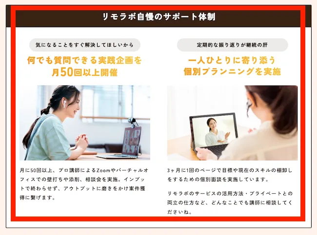 リモラボの体制ついて説明している画像