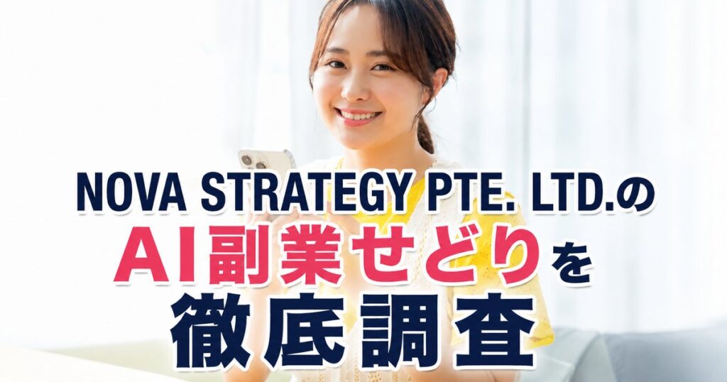 NOVA STRATEGY PTE. LTD.のAI副業せどりは怪しい？借金勧誘や高額費用の実態を調査